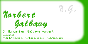 norbert galbavy business card